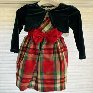 Plaid Holiday Dress - size 12 months
